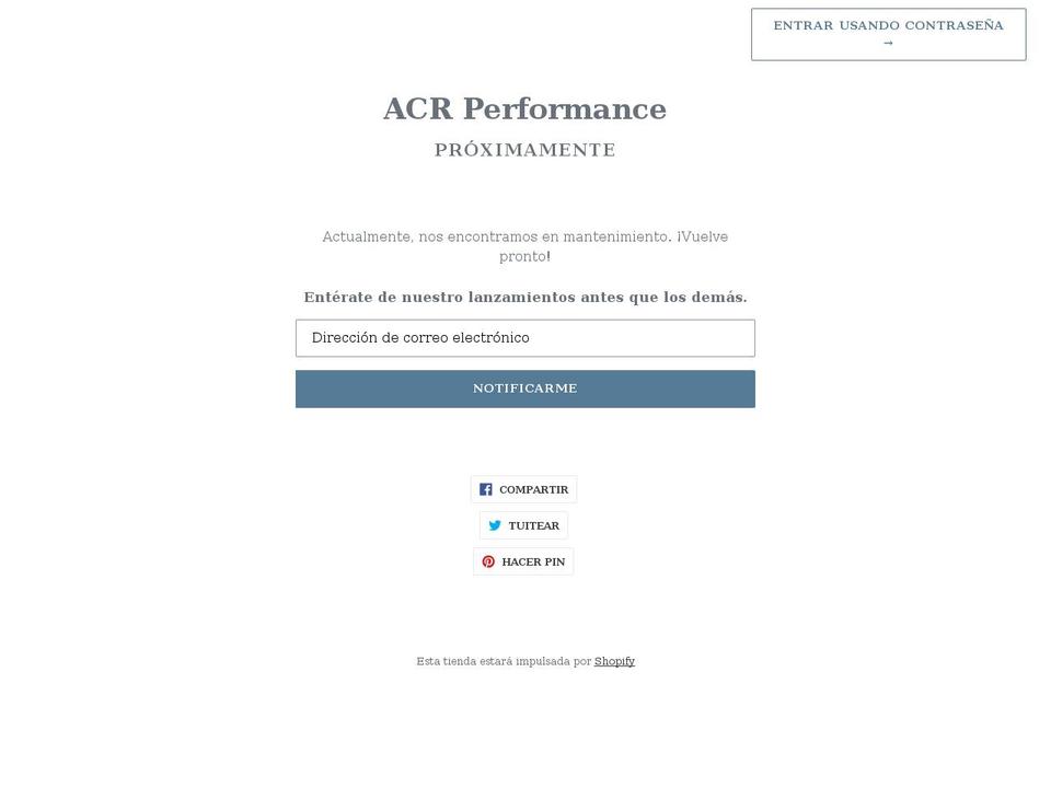 acrperformance.eu shopify website screenshot