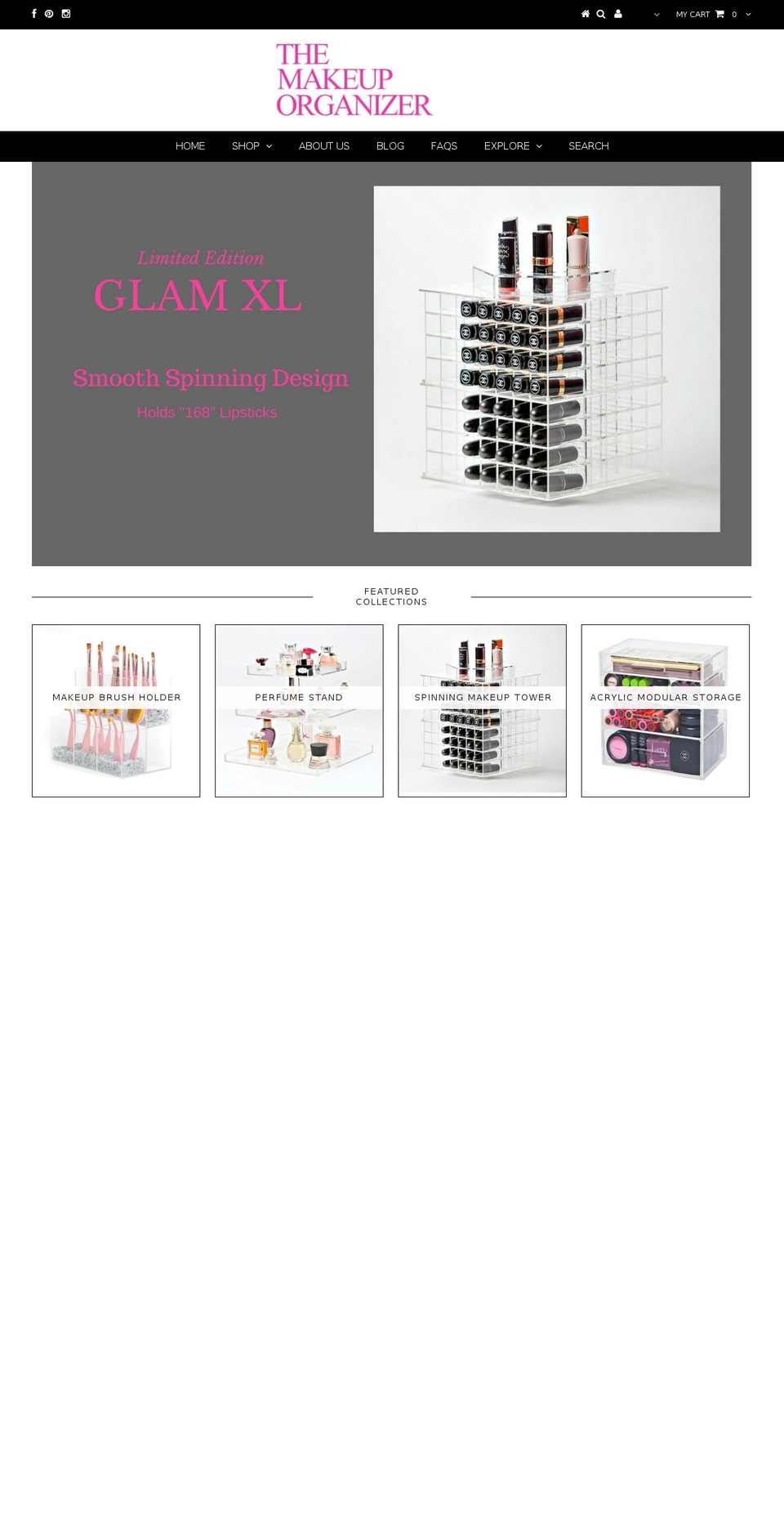 acrylicmakeuporganizers.com shopify website screenshot