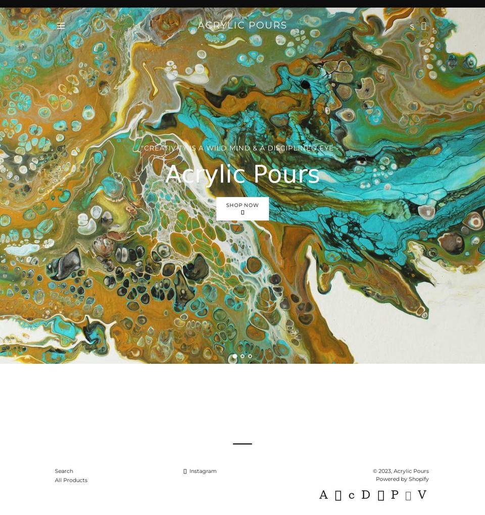 acrylicpours.com — Shopify storefront screenshot