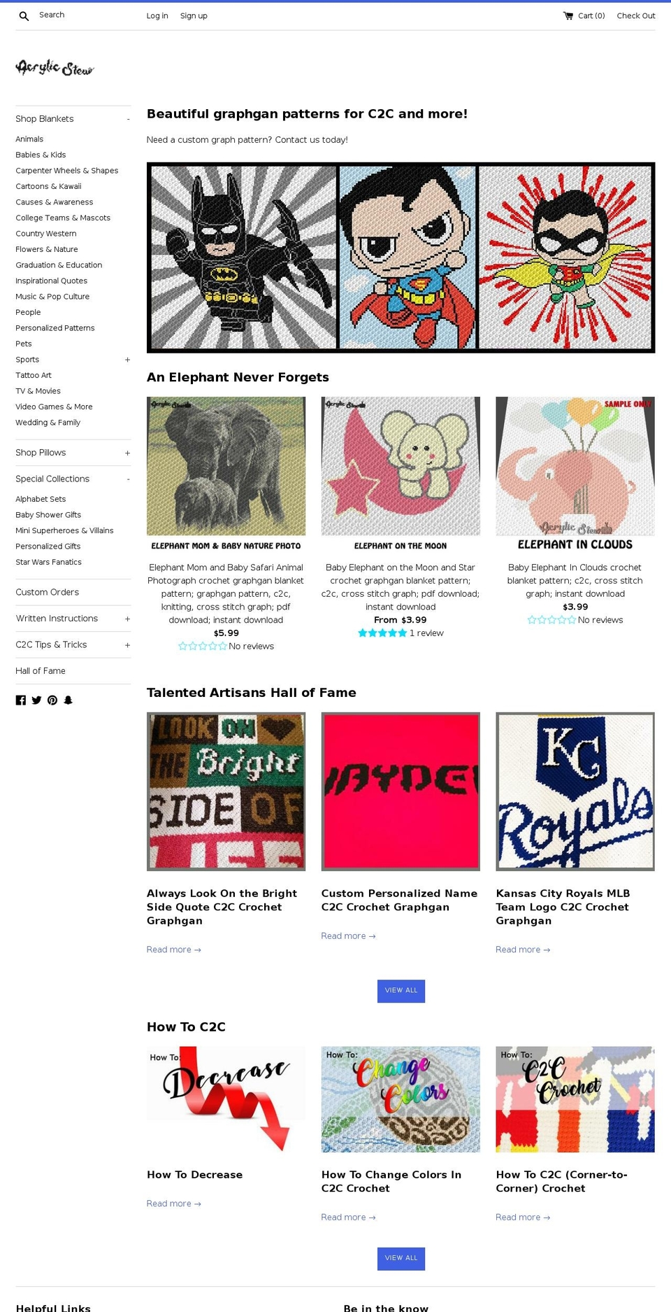 acrylicstew.com — Shopify storefront screenshot