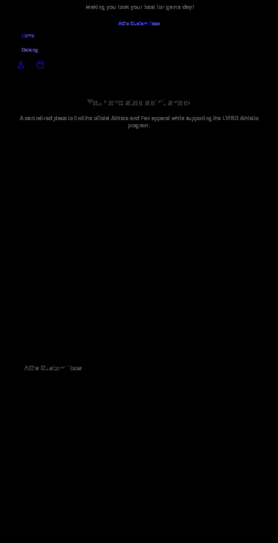 acscustomtees.com shopify website screenshot