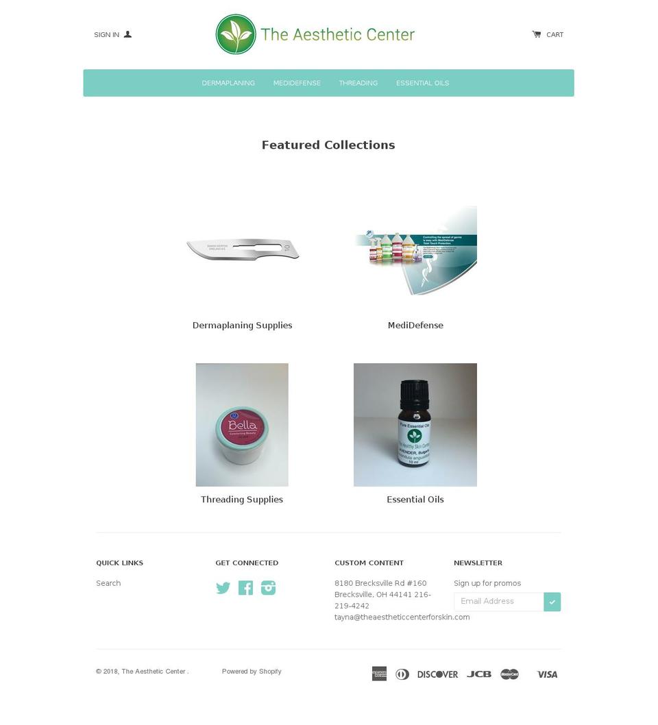 acskinstore.com — Shopify storefront screenshot