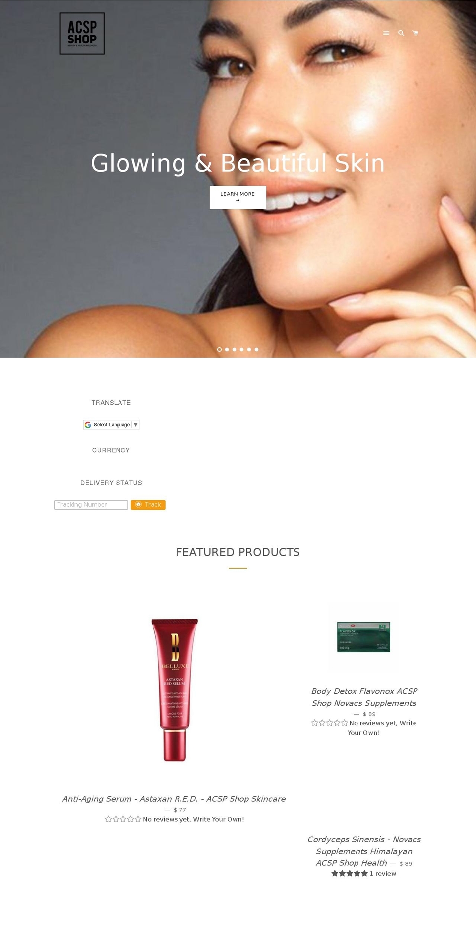 acspshop.com — Shopify storefront screenshot