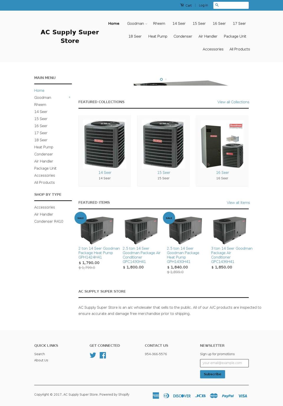 acsupplysuperstore.com shopify website screenshot