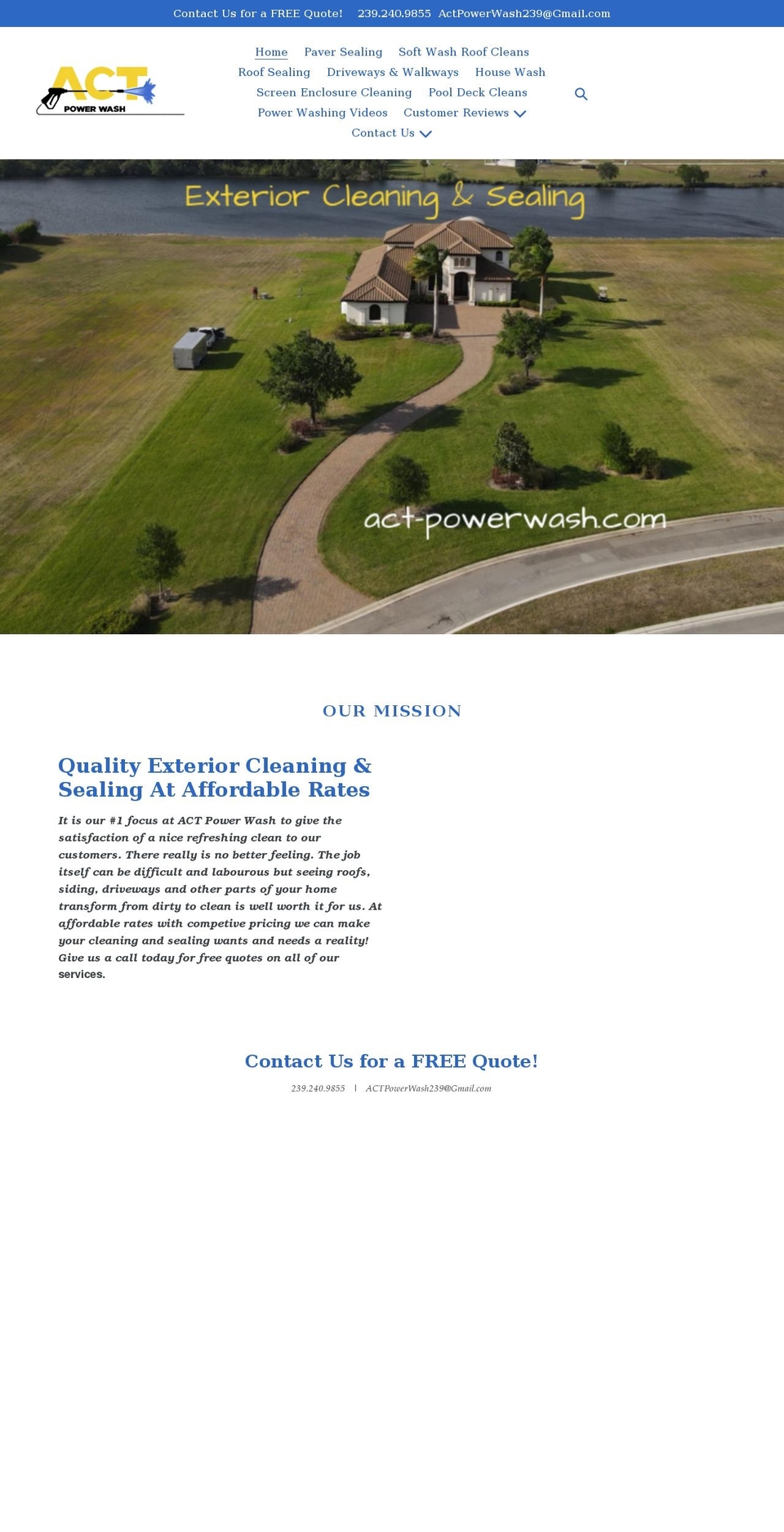 act-powerwash.com shopify website screenshot