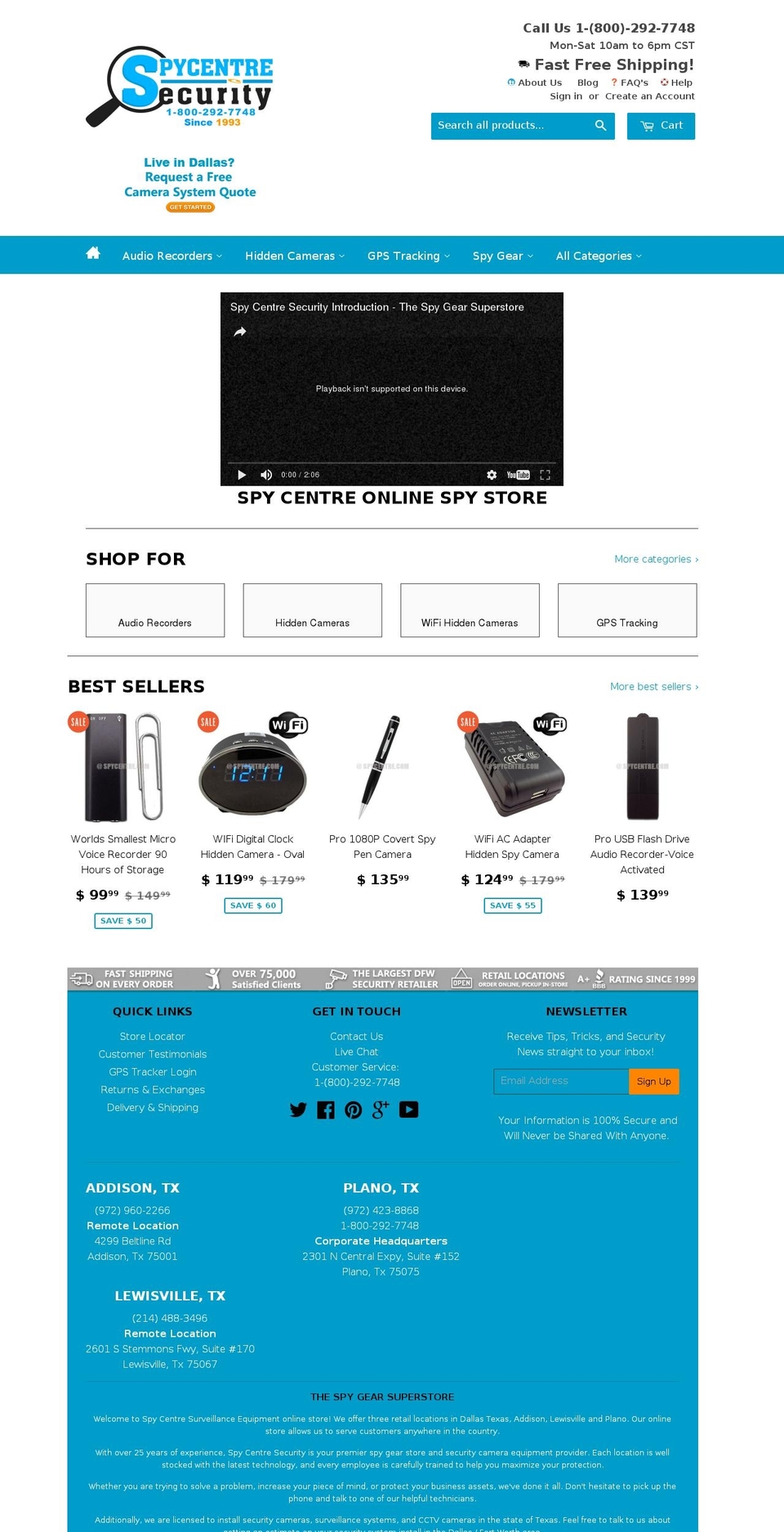 act-spycentre.com shopify website screenshot