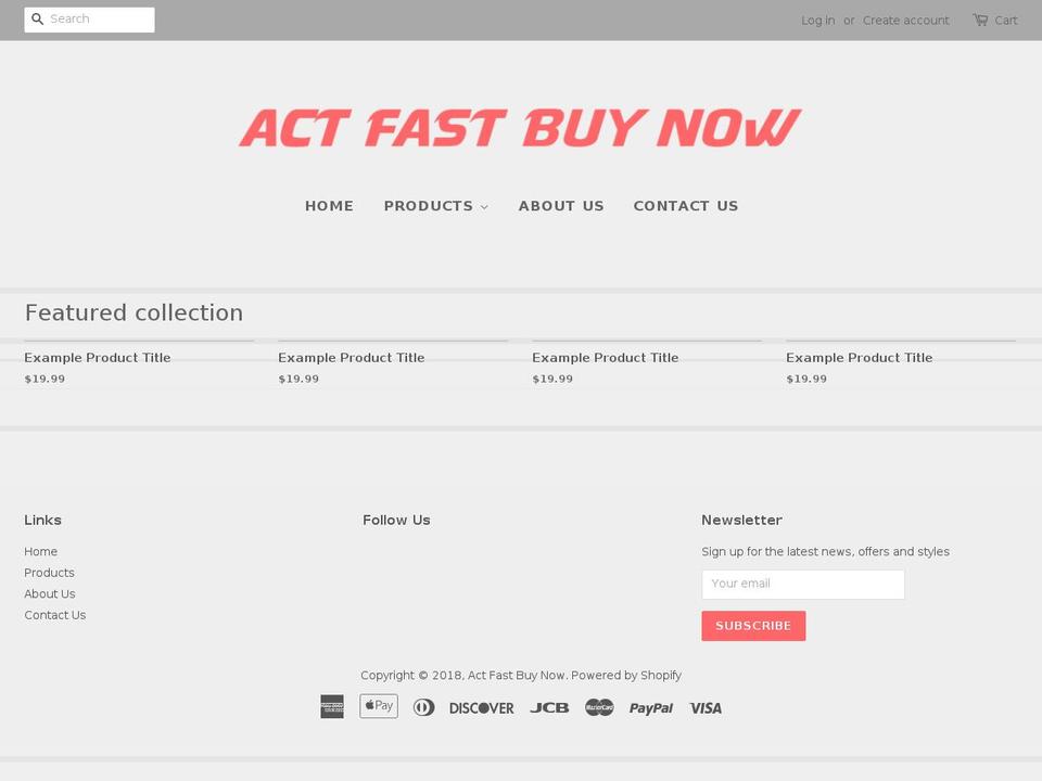 actfastbuynow.com — Shopify storefront screenshot