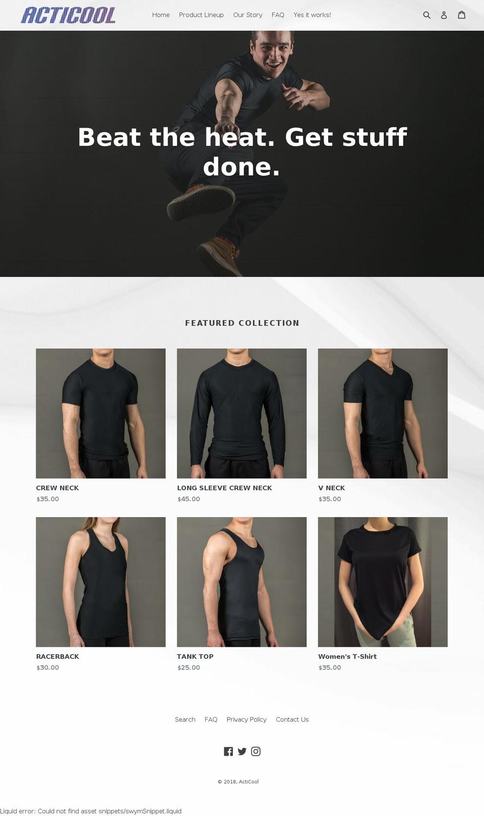 acticool.net shopify website screenshot