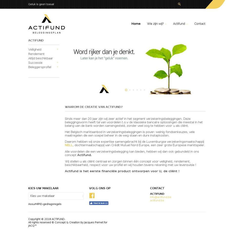 actifund.be shopify website screenshot