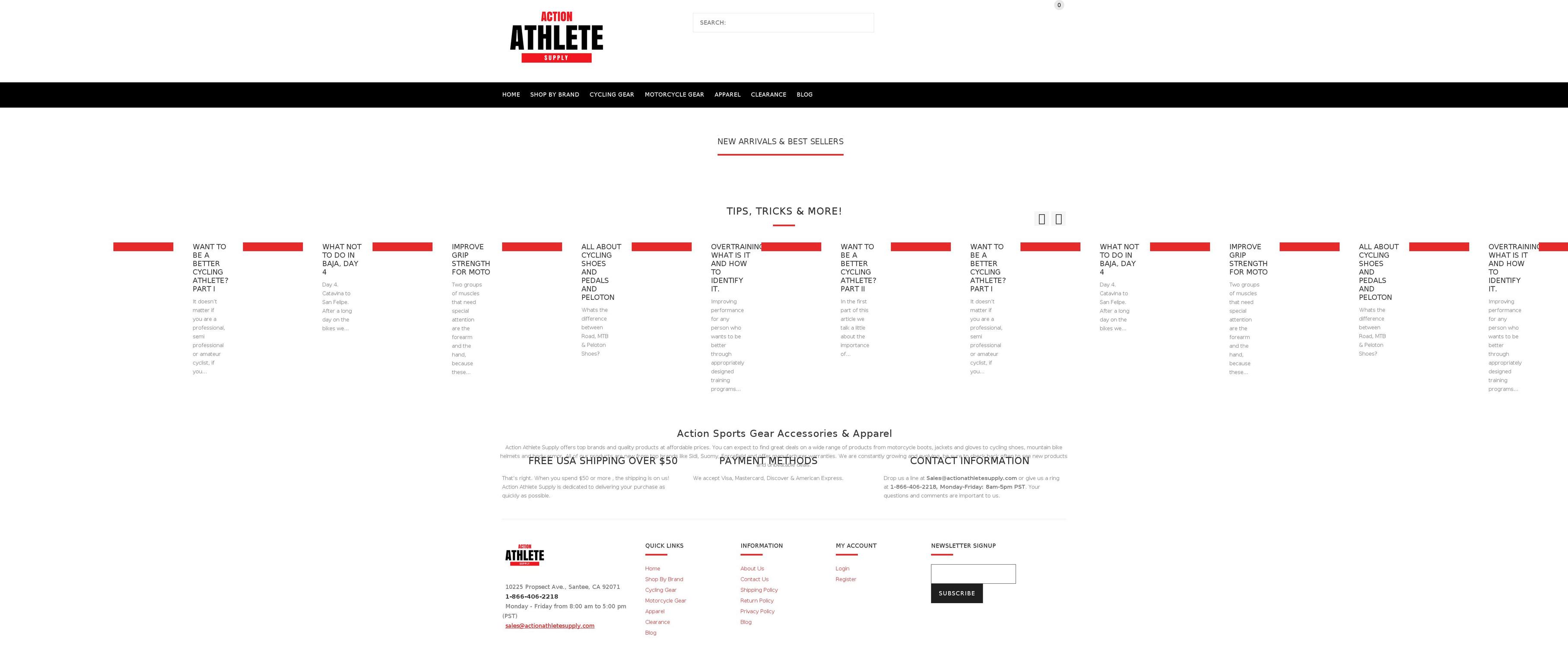 actionathletesupply.com — Shopify storefront screenshot