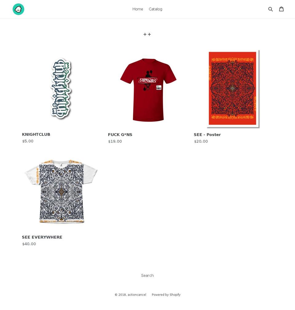 actioncancel.com — Shopify storefront screenshot