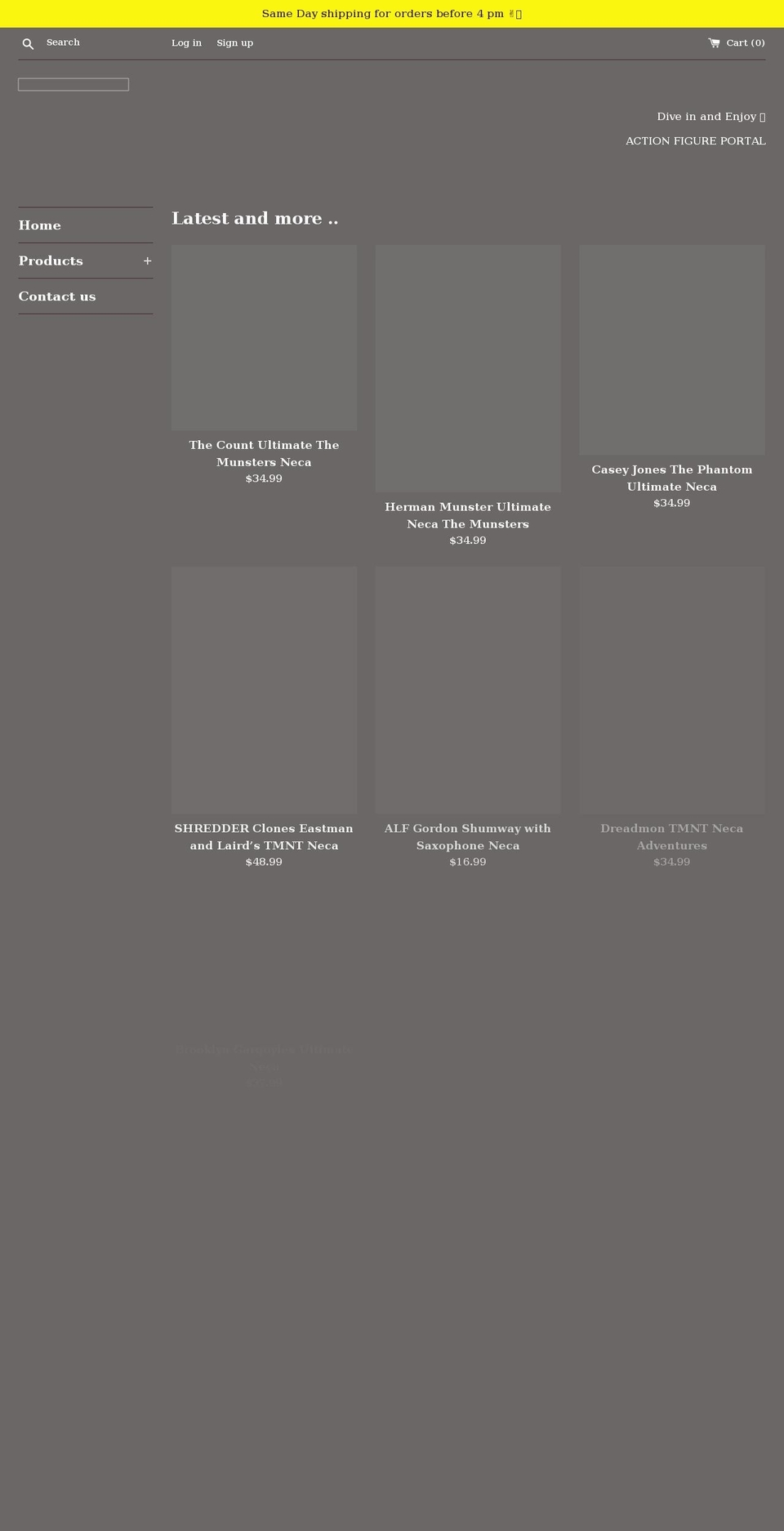 actionfigureportal.com shopify website screenshot