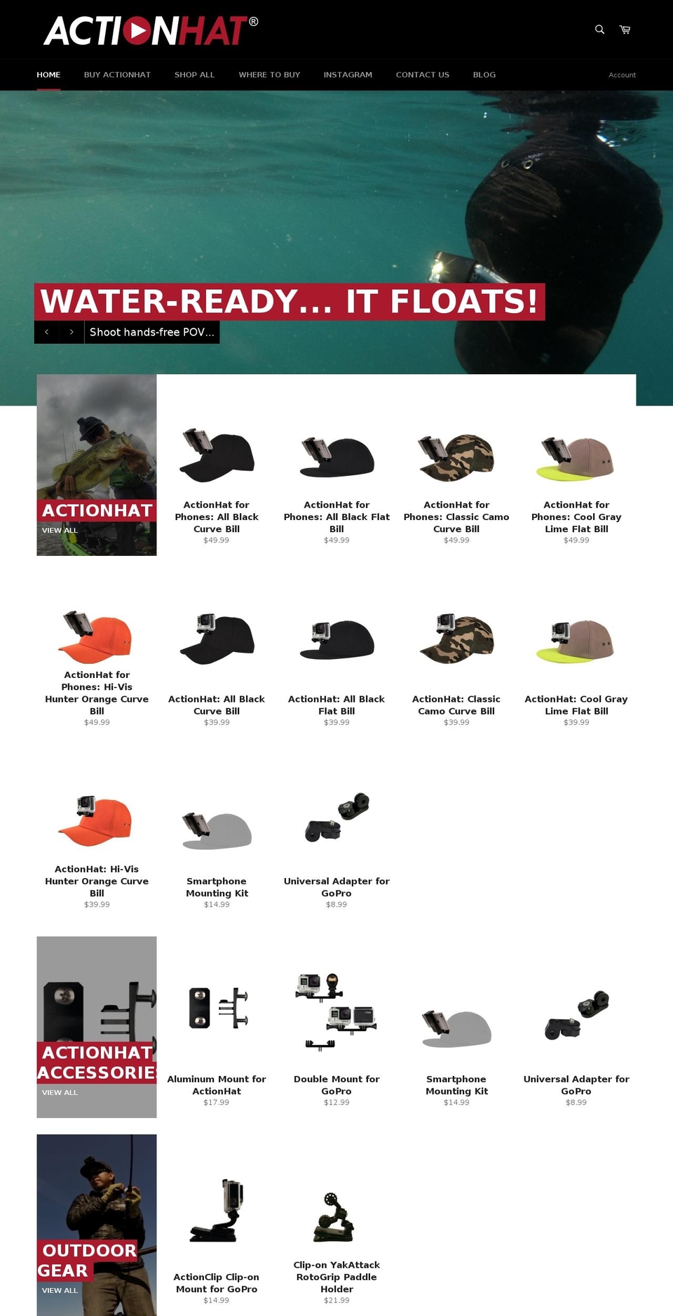actionhat.com shopify website screenshot