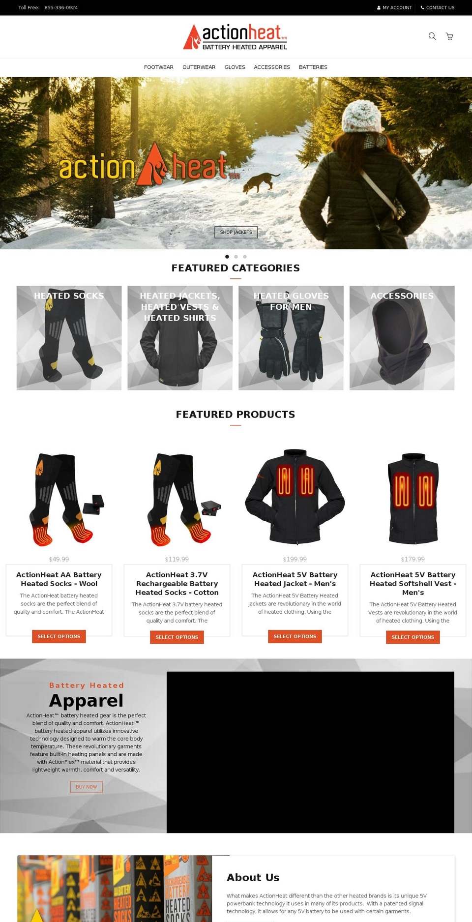 actionheat.com shopify website screenshot