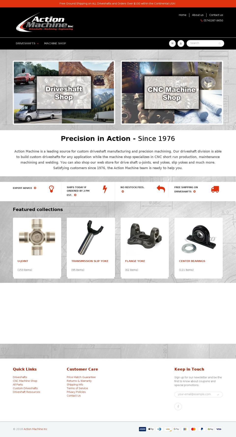 actionmachineinc.com shopify website screenshot
