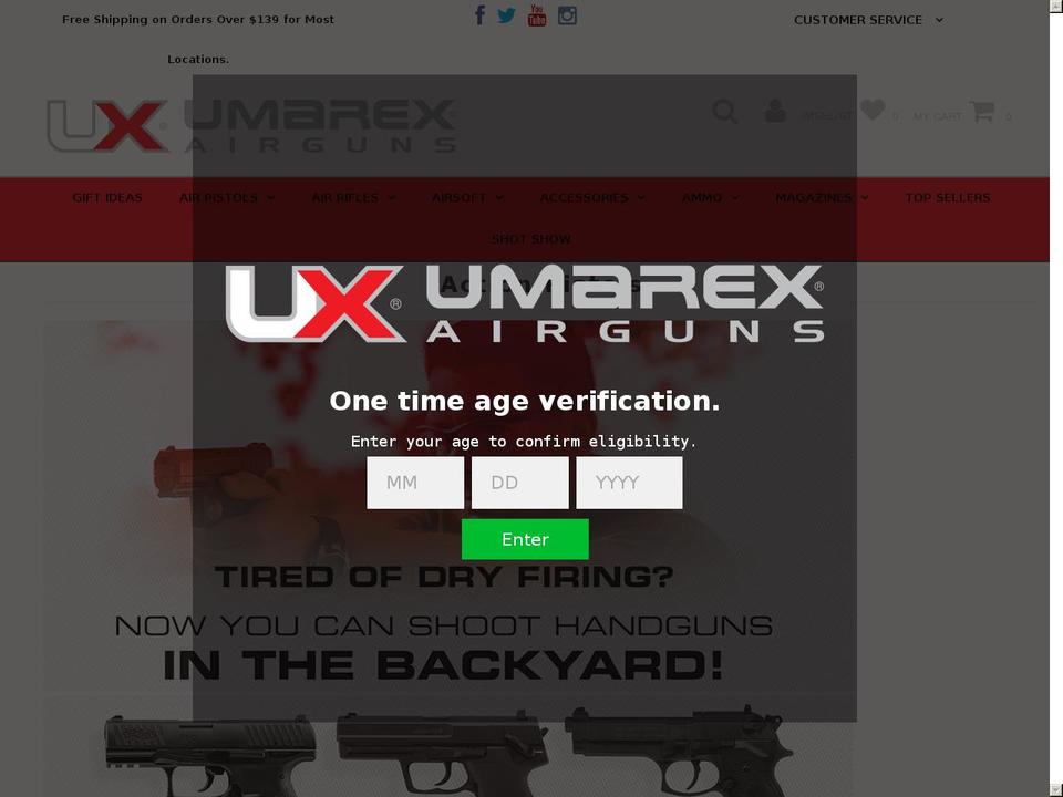 actionpistols.com shopify website screenshot