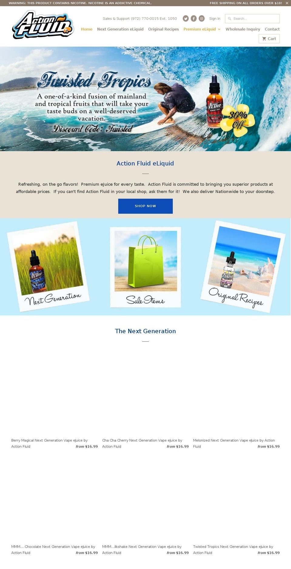 actionpremiums.com shopify website screenshot