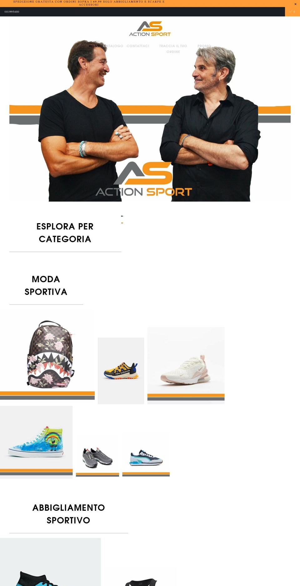 actionsport.it shopify website screenshot