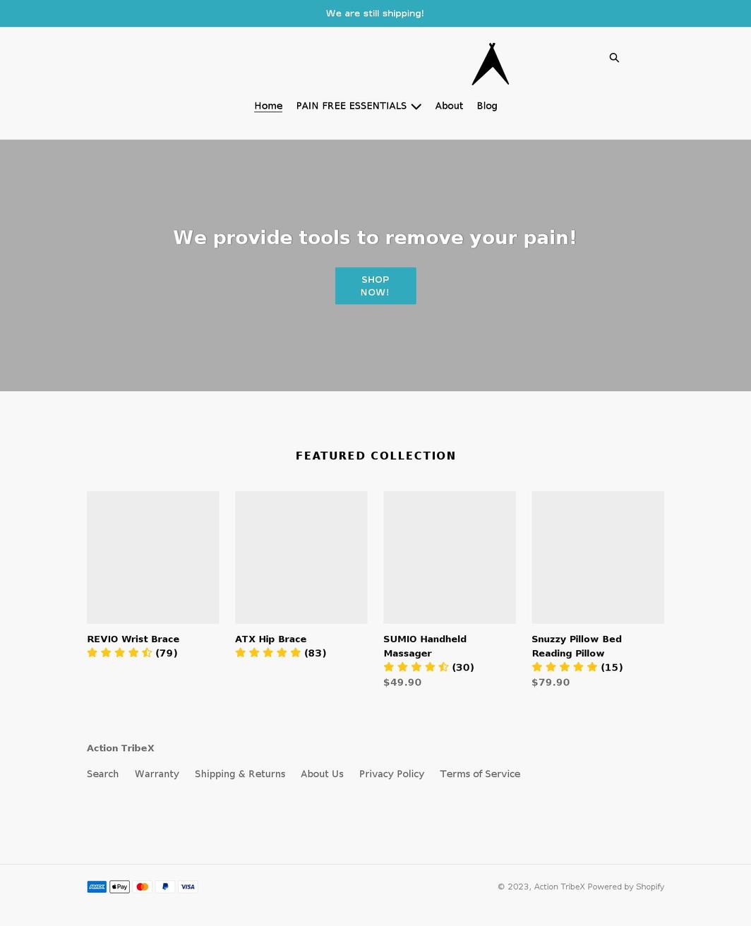 actiontribex.com shopify website screenshot