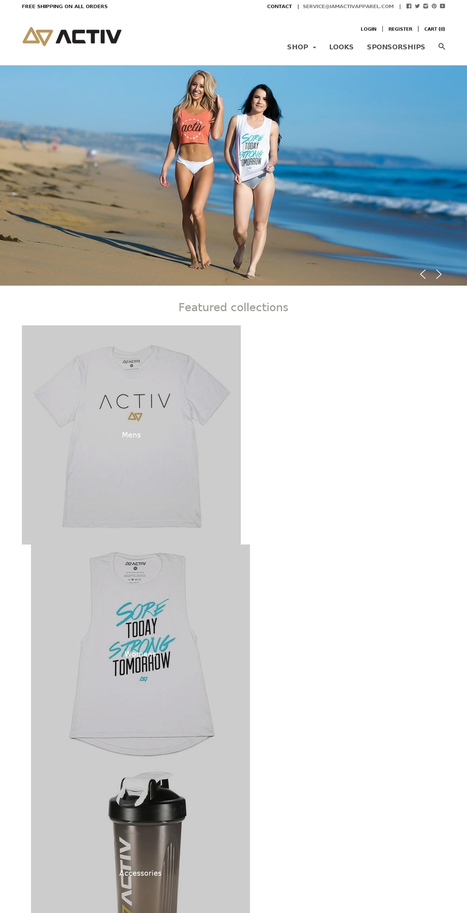 activ-apparel.com shopify website screenshot