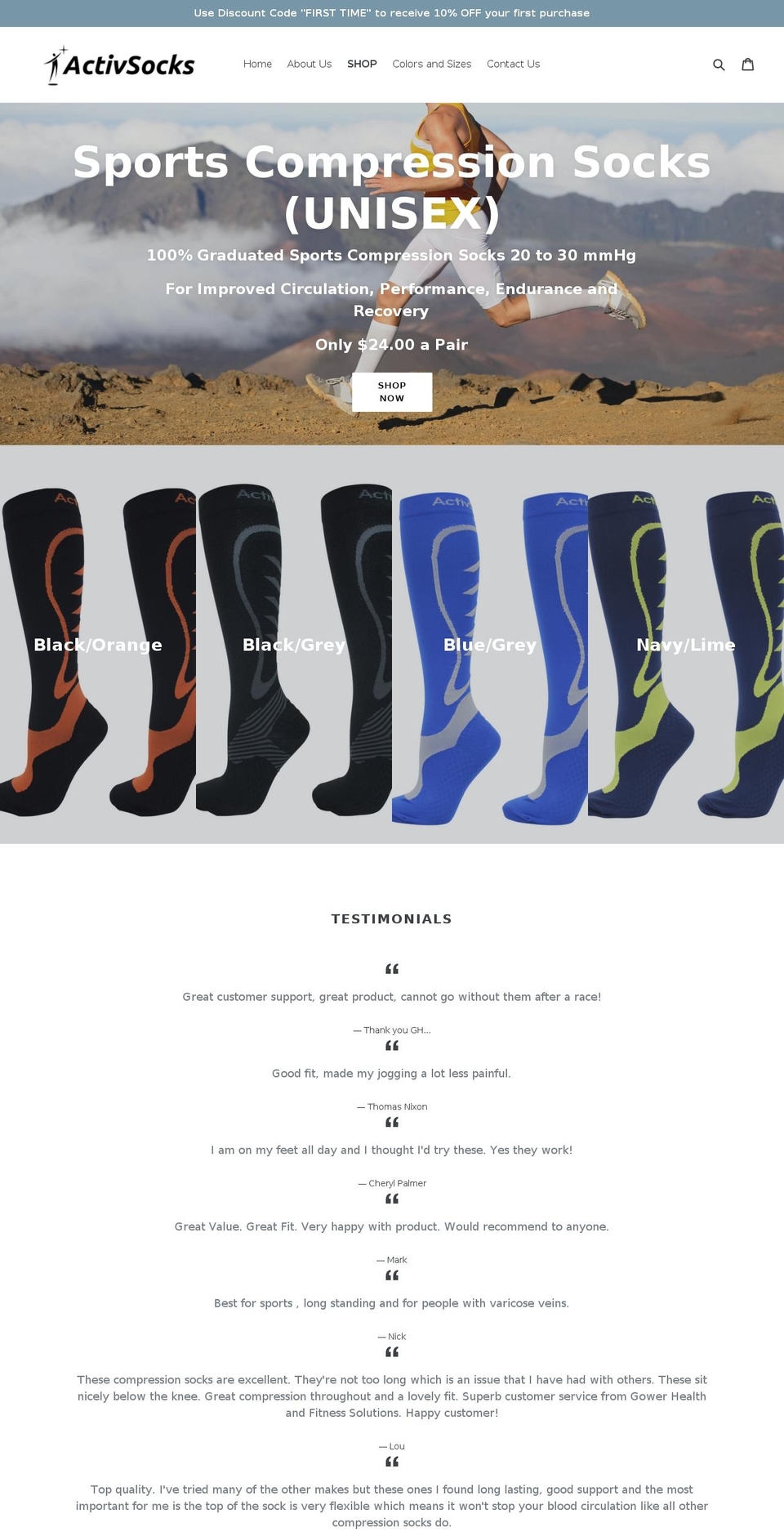 activcompression.com — Shopify storefront screenshot