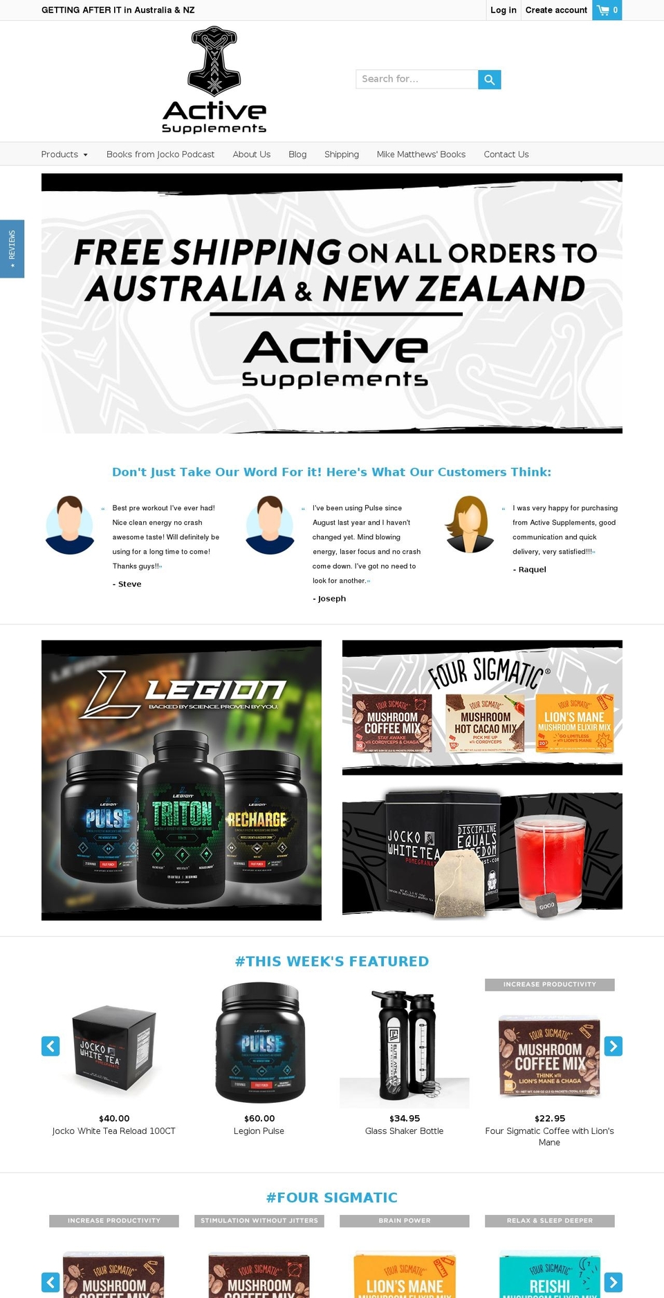 active-supplements.com.au shopify website screenshot