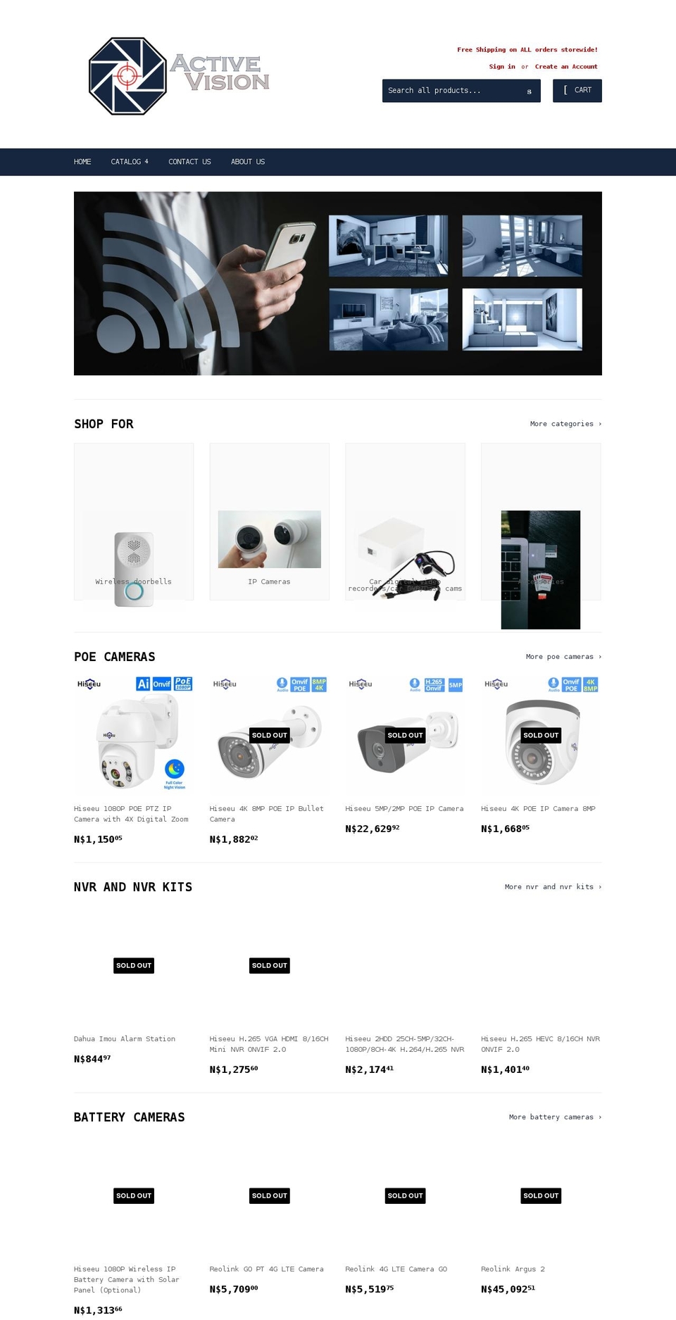 active-vision-namibia.com shopify website screenshot