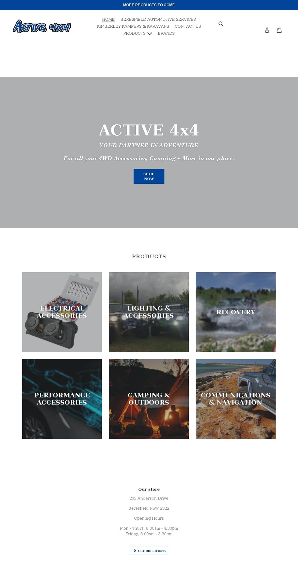 active4x4.com shopify website screenshot