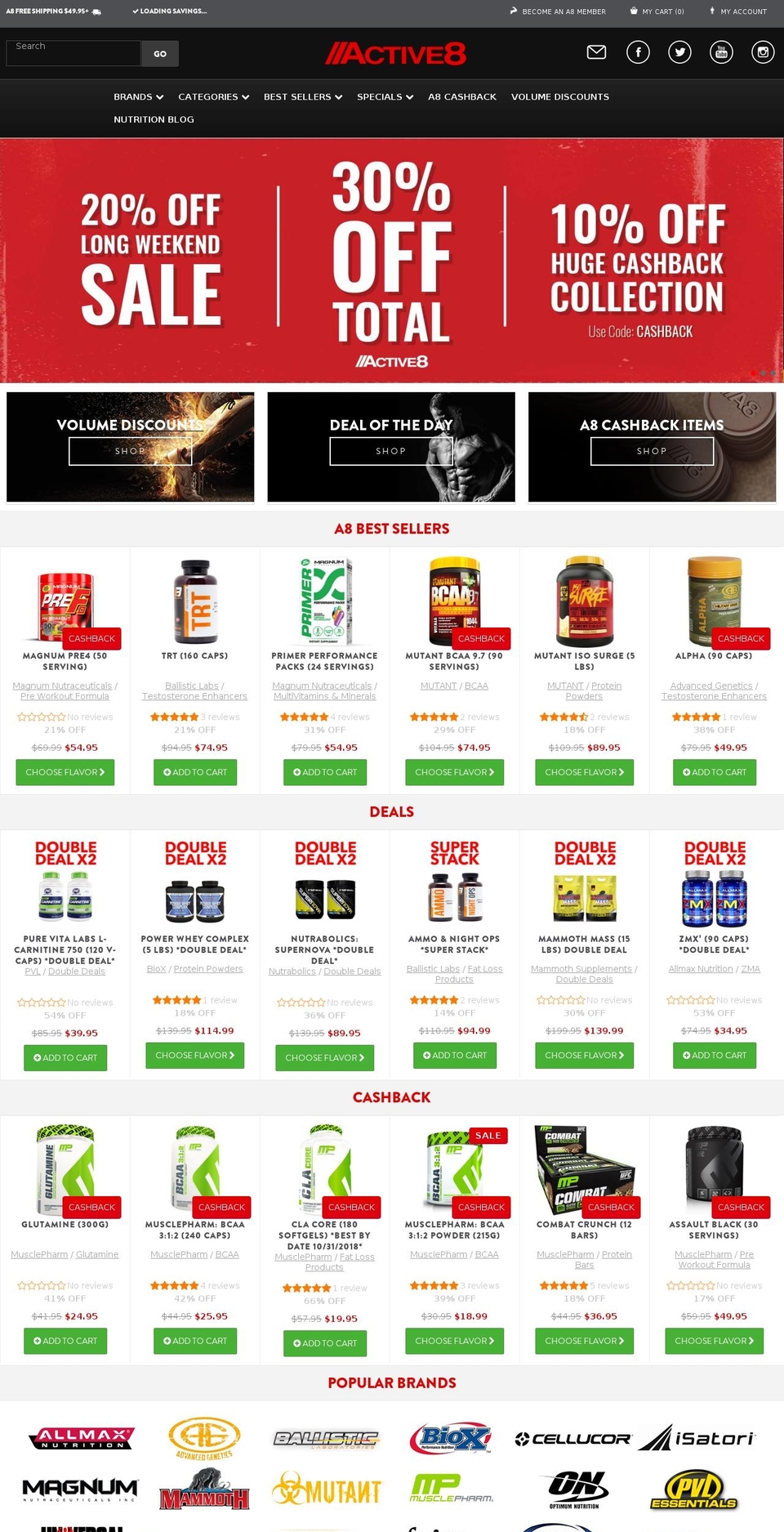 active8canada - sale badge NO CASHBACK Shopify theme site example active8nutrition.com