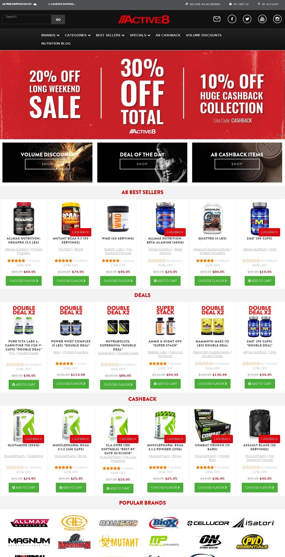 active8canada - sale badge NO CASHBACK Shopify theme site example active8supplements.com