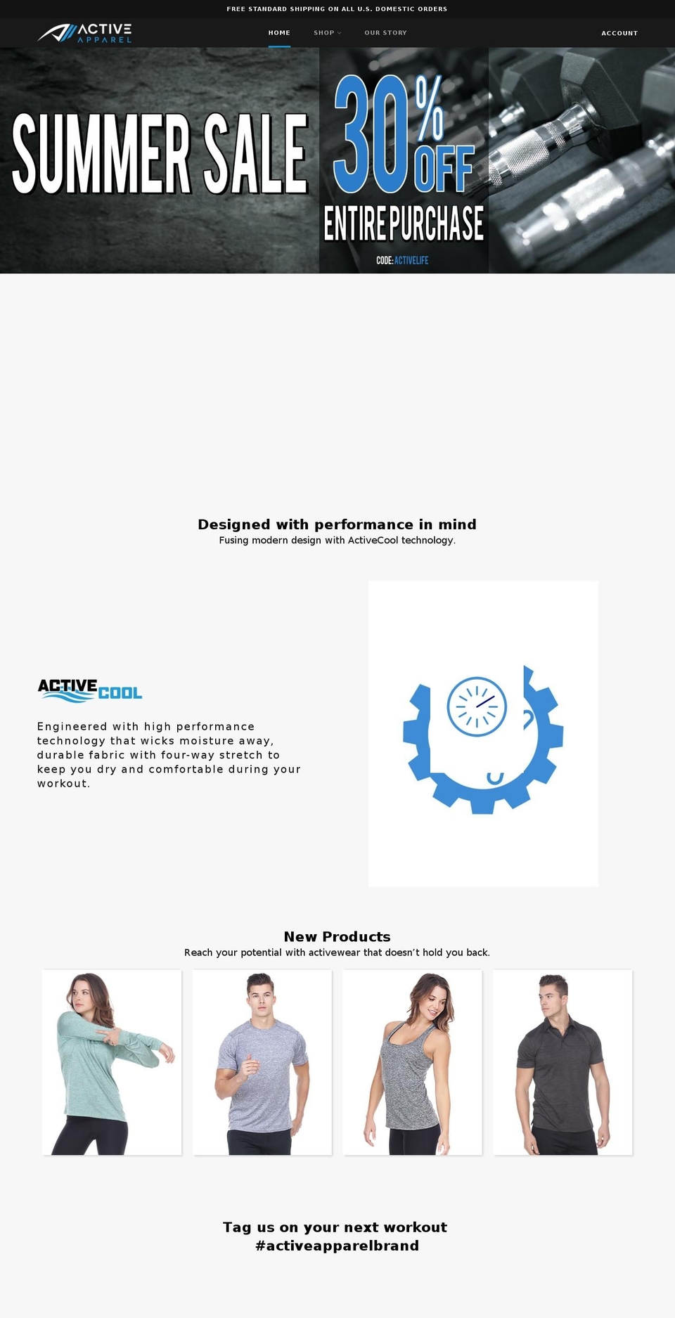 activeapparel.com — Shopify storefront screenshot