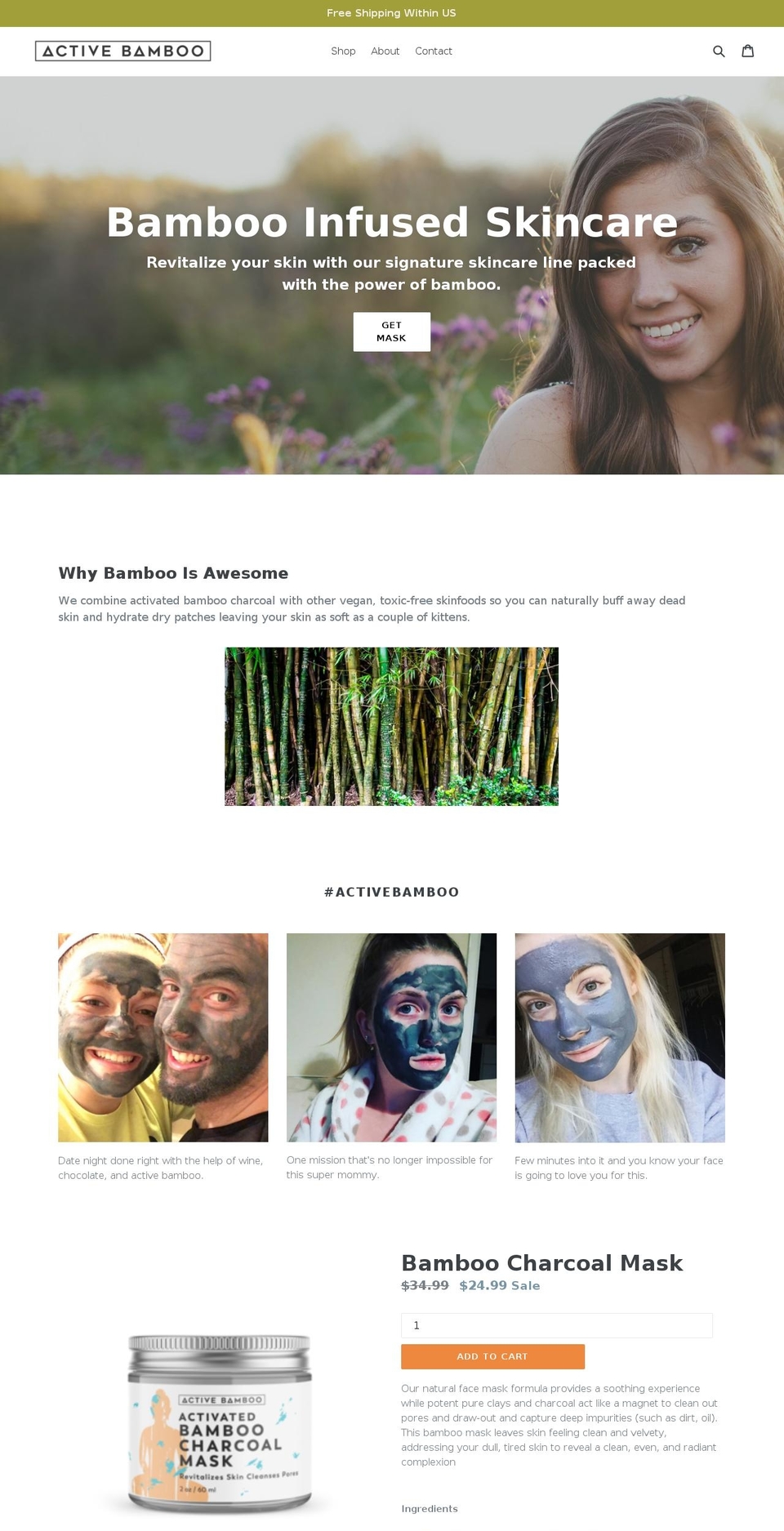 activebamboo.com — Shopify storefront screenshot