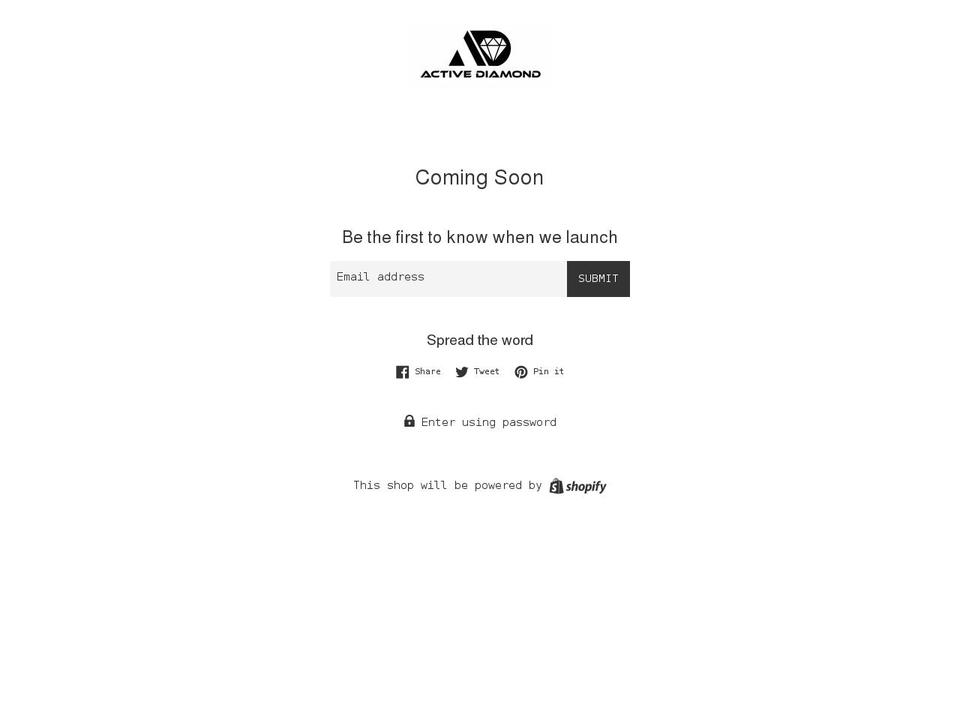 activediamond.com shopify website screenshot