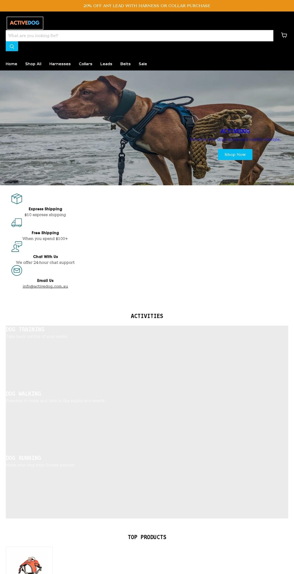 activedog.com.au shopify website screenshot