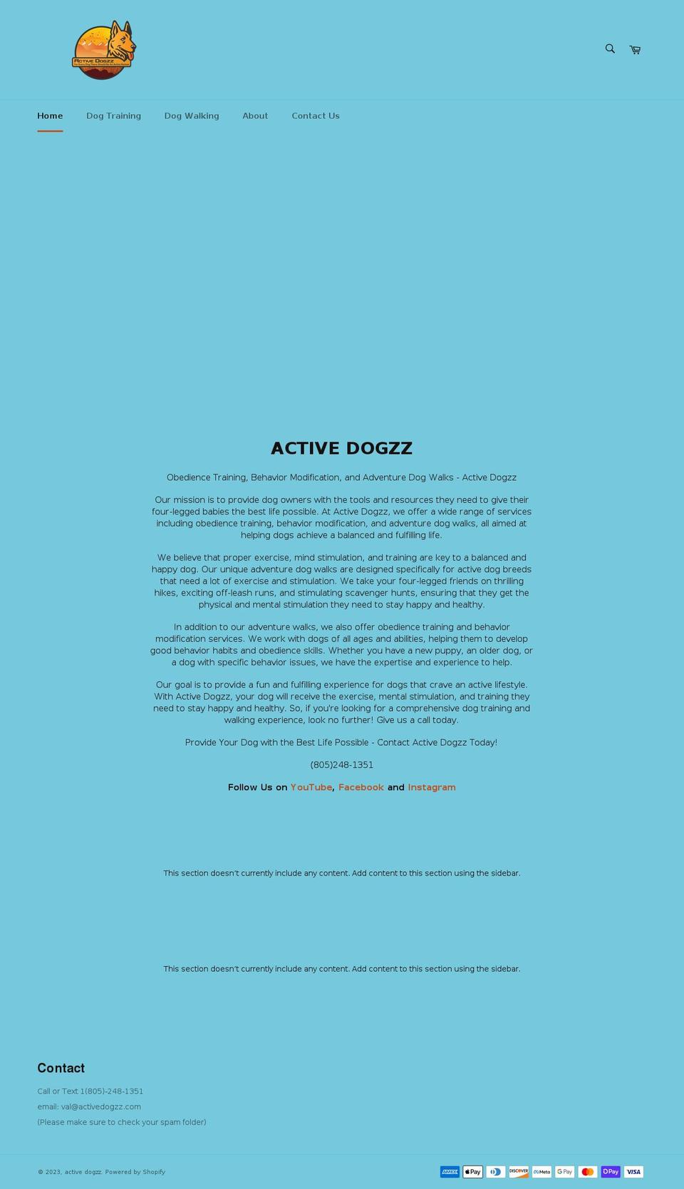 activedogzz.com shopify website screenshot