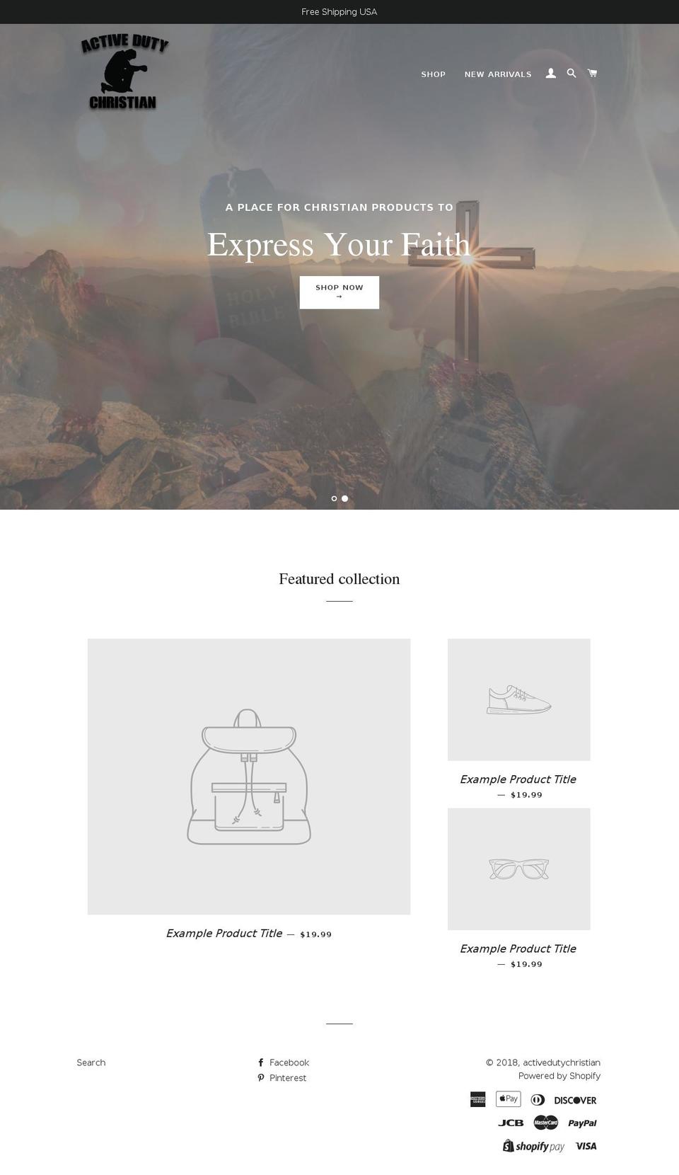 activedutychristian.com — Shopify storefront screenshot