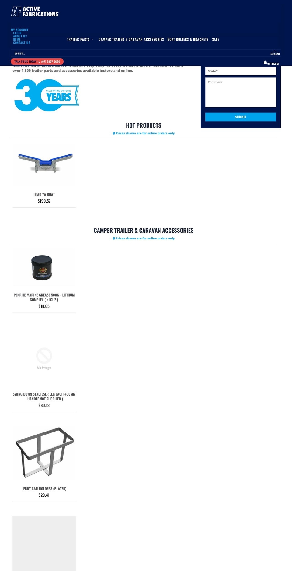 activefabrications.com.au shopify website screenshot