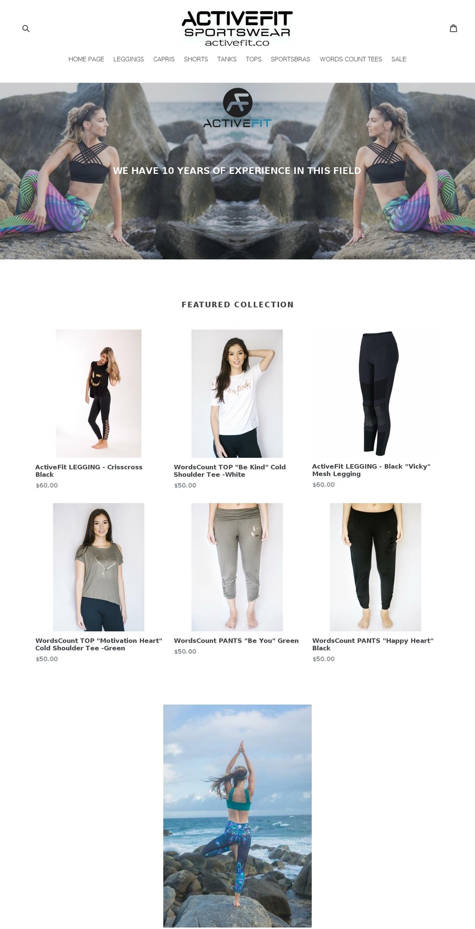 activefitwear.com shopify website screenshot