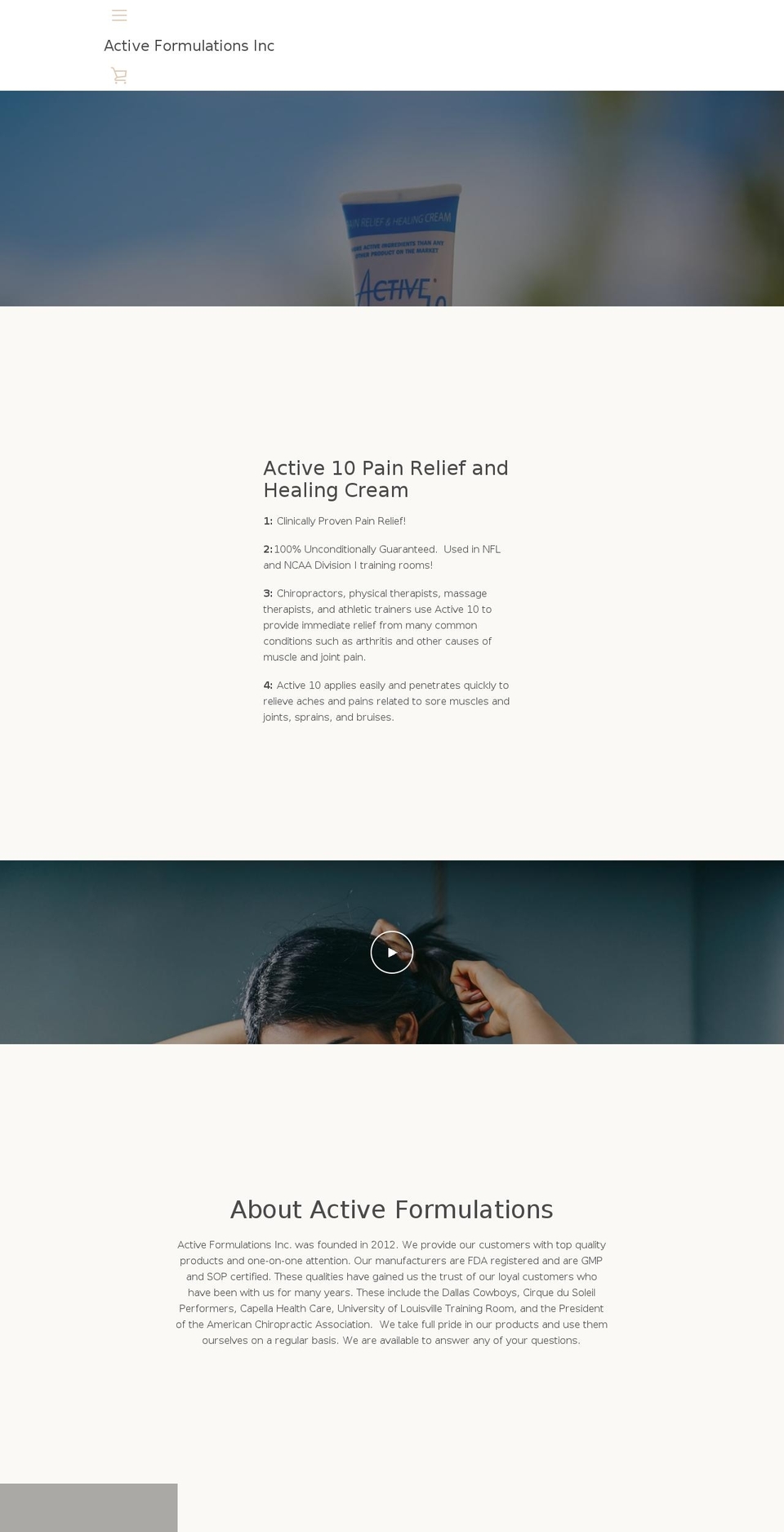 activeformulations.com — Shopify storefront screenshot