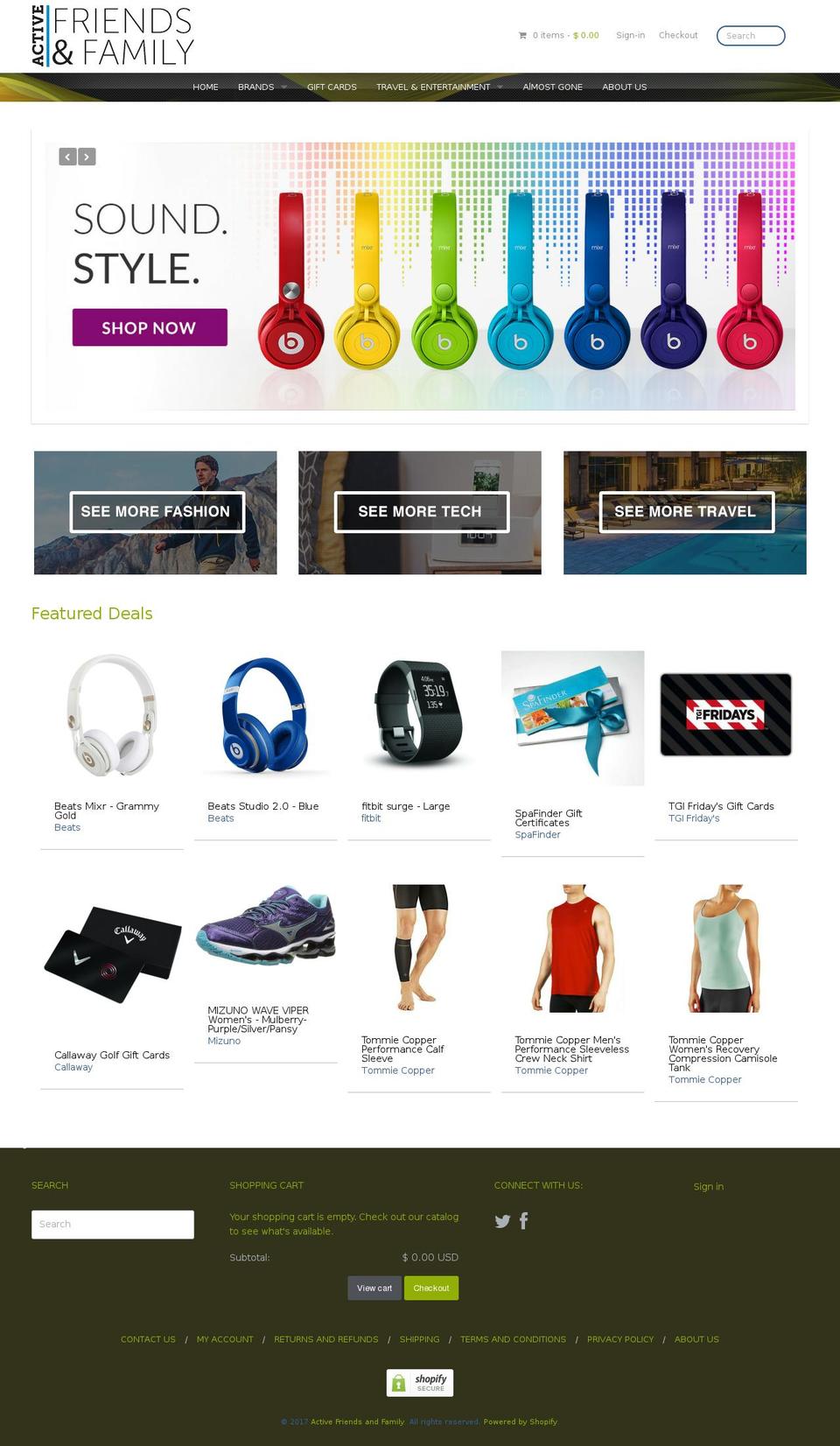 activefriendsandfamily.com shopify website screenshot