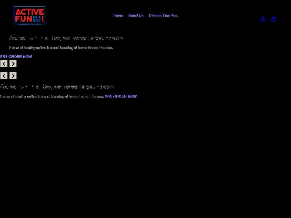 activefuninabox.com shopify website screenshot