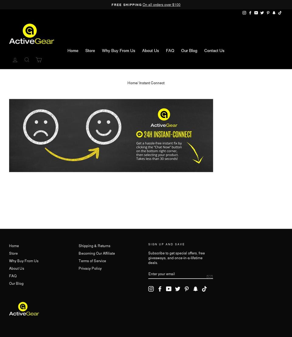 activegearconnect.com — Shopify storefront screenshot
