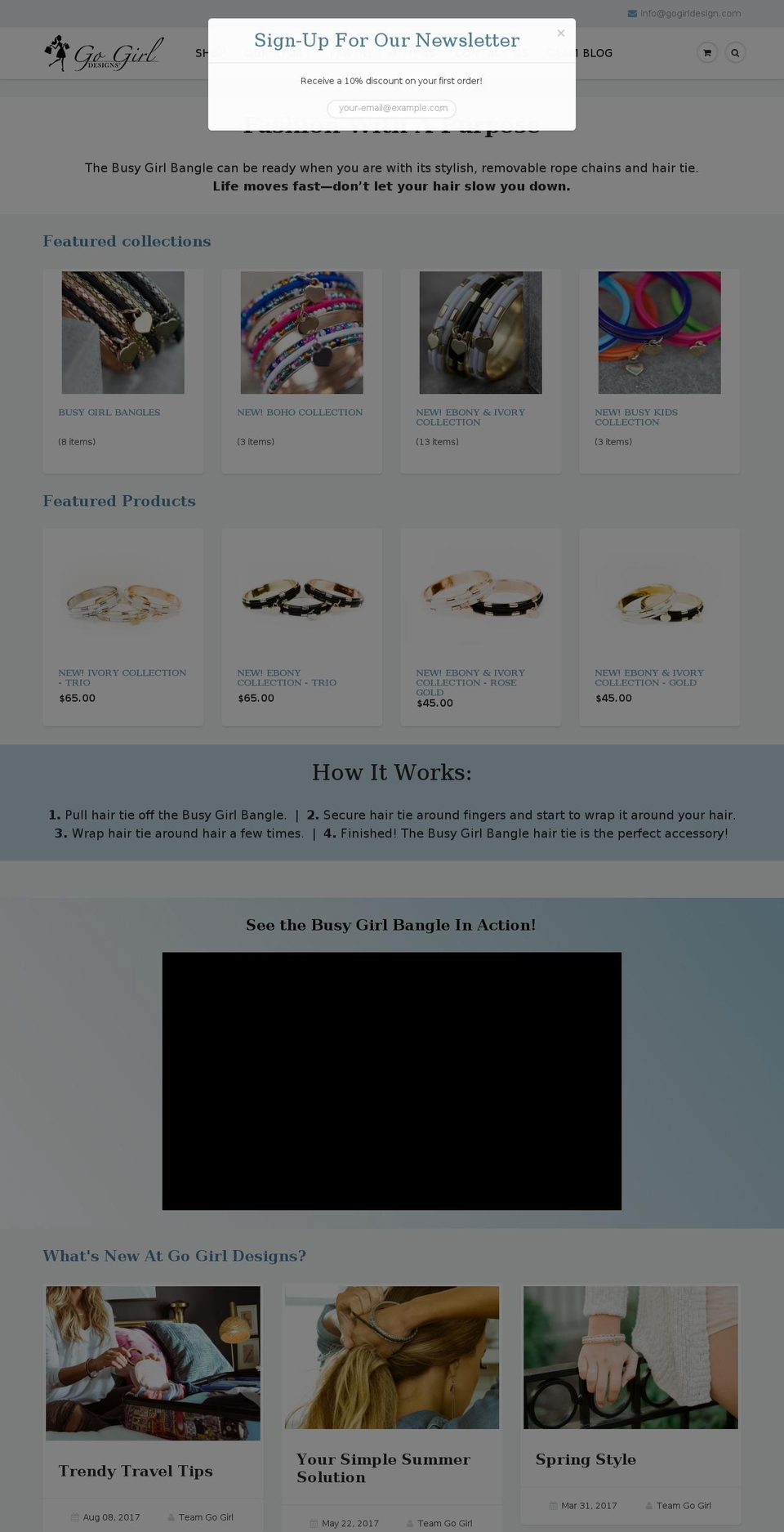 Go Girl Custom Theme - ShowTime Shopify theme site example activegirlbangle.com