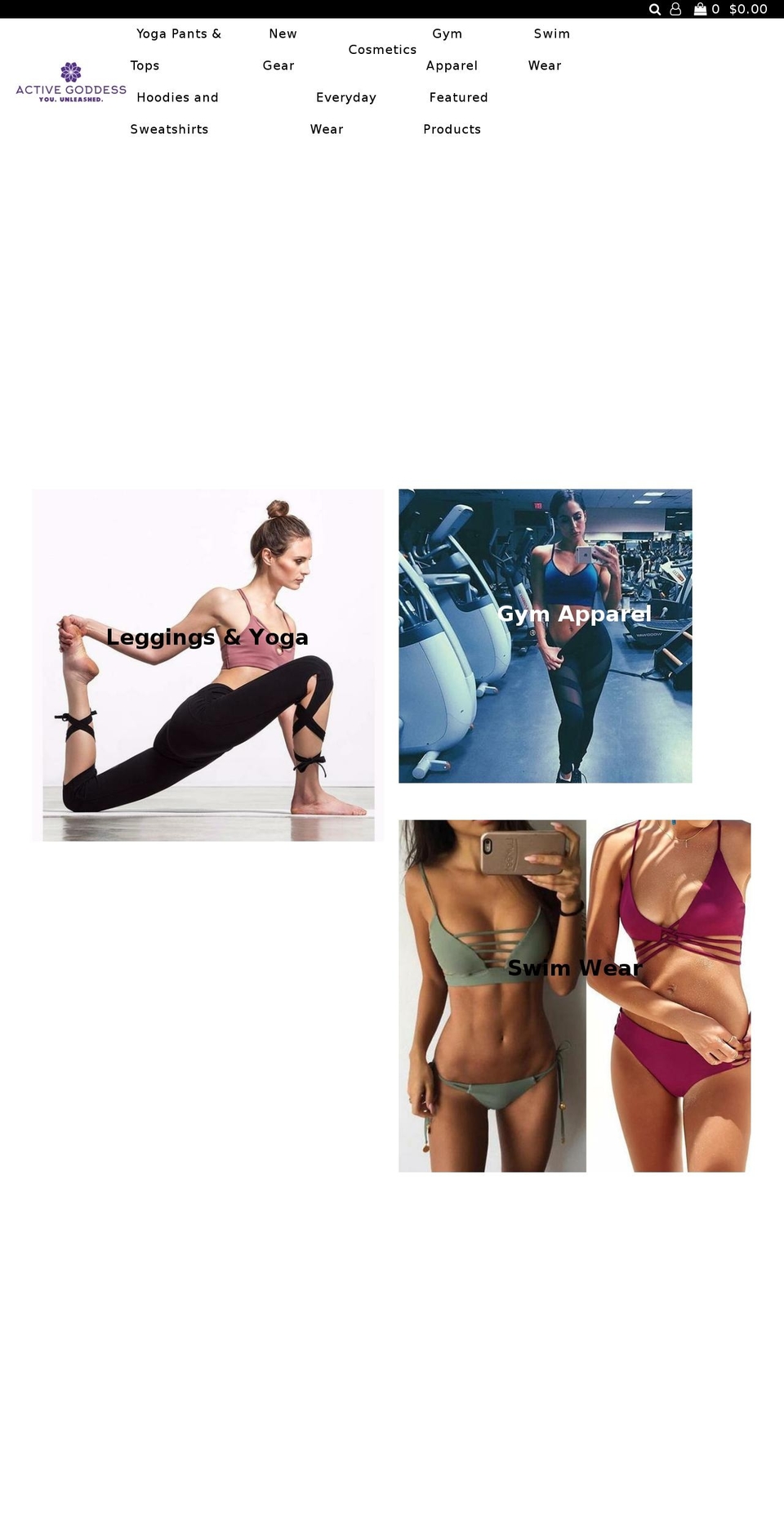 activegoddess.com shopify website screenshot