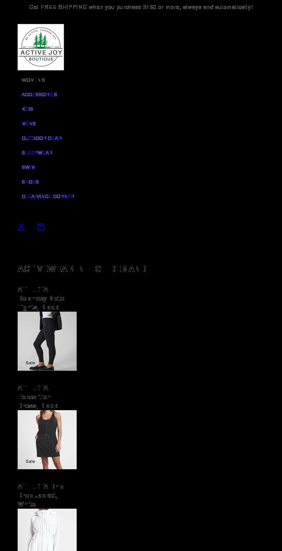 activejoyboutique.com shopify website screenshot