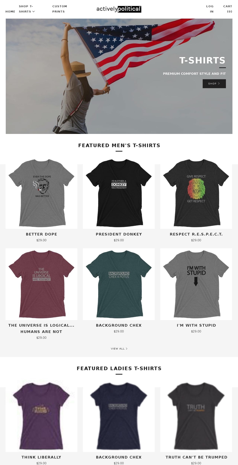 activelypolitical.com — Shopify storefront screenshot