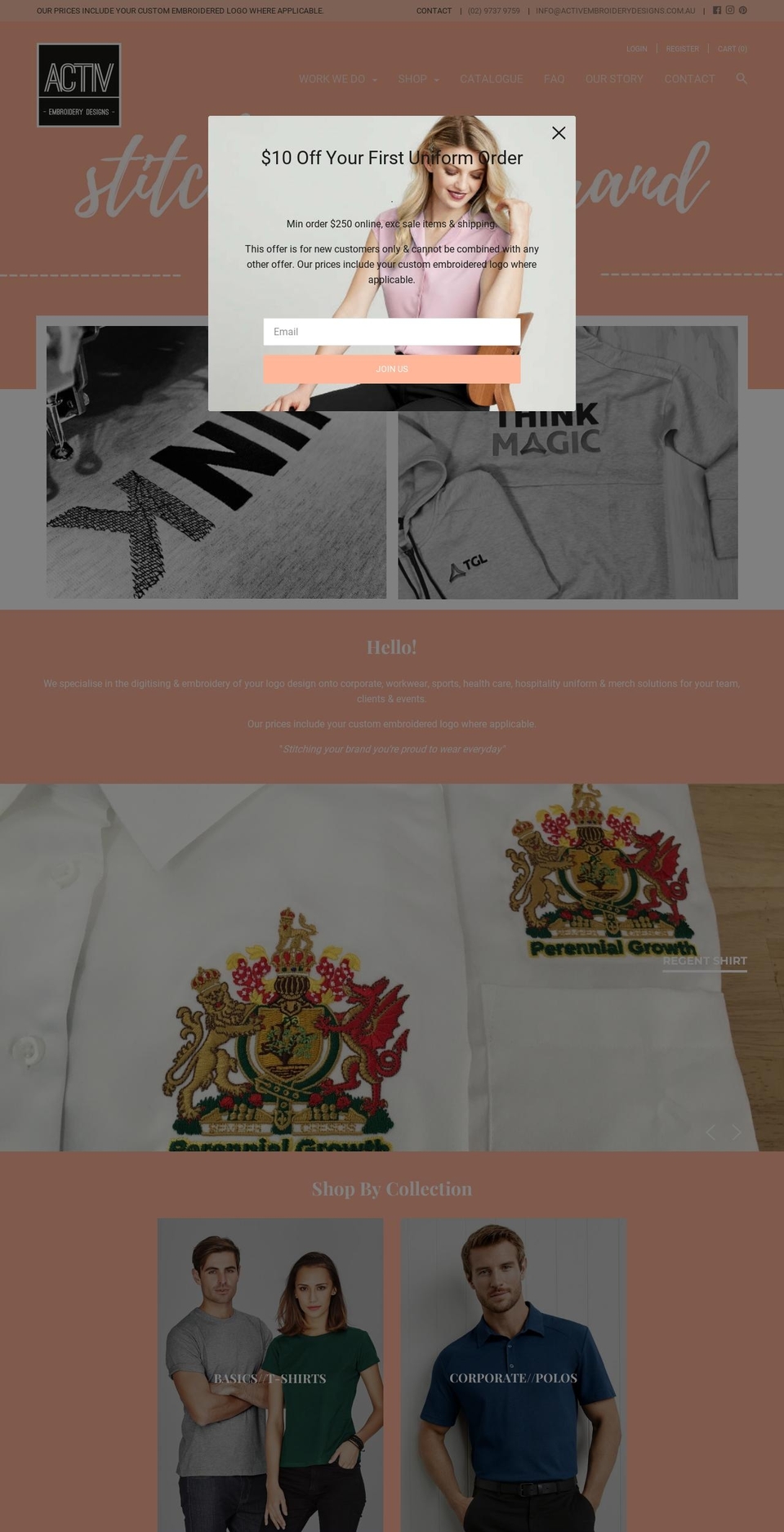 activembroiderydesigns.com.au shopify website screenshot