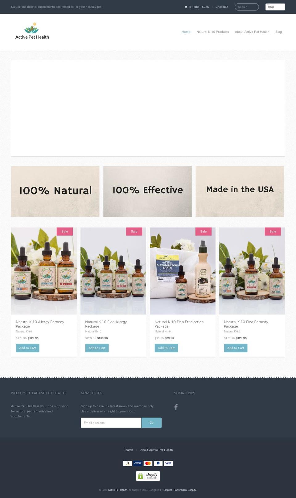 activepethealth.com — Shopify storefront screenshot