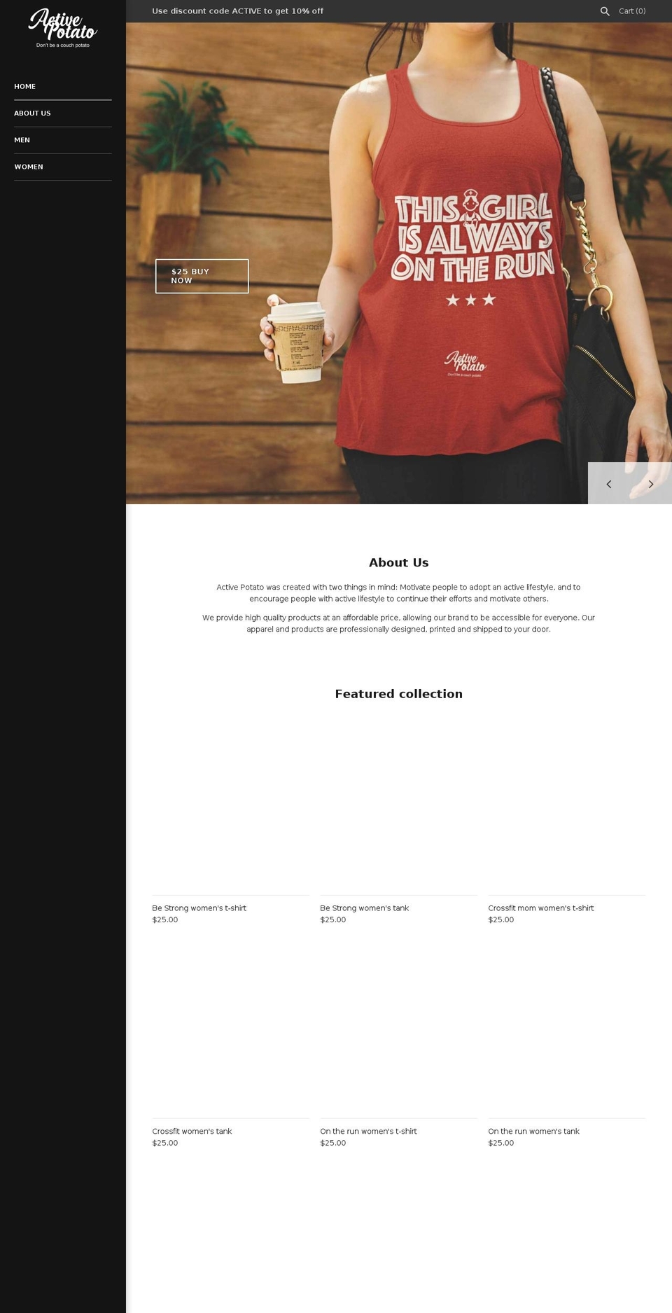 activepotato.com shopify website screenshot