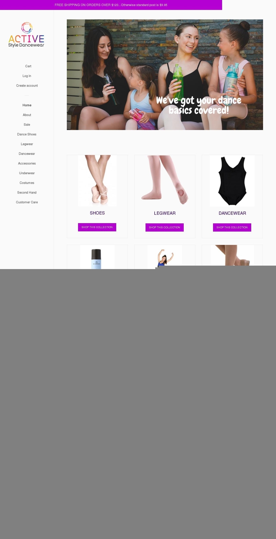 Copy of Pop Shopify theme site example activestyledancewear.com.au